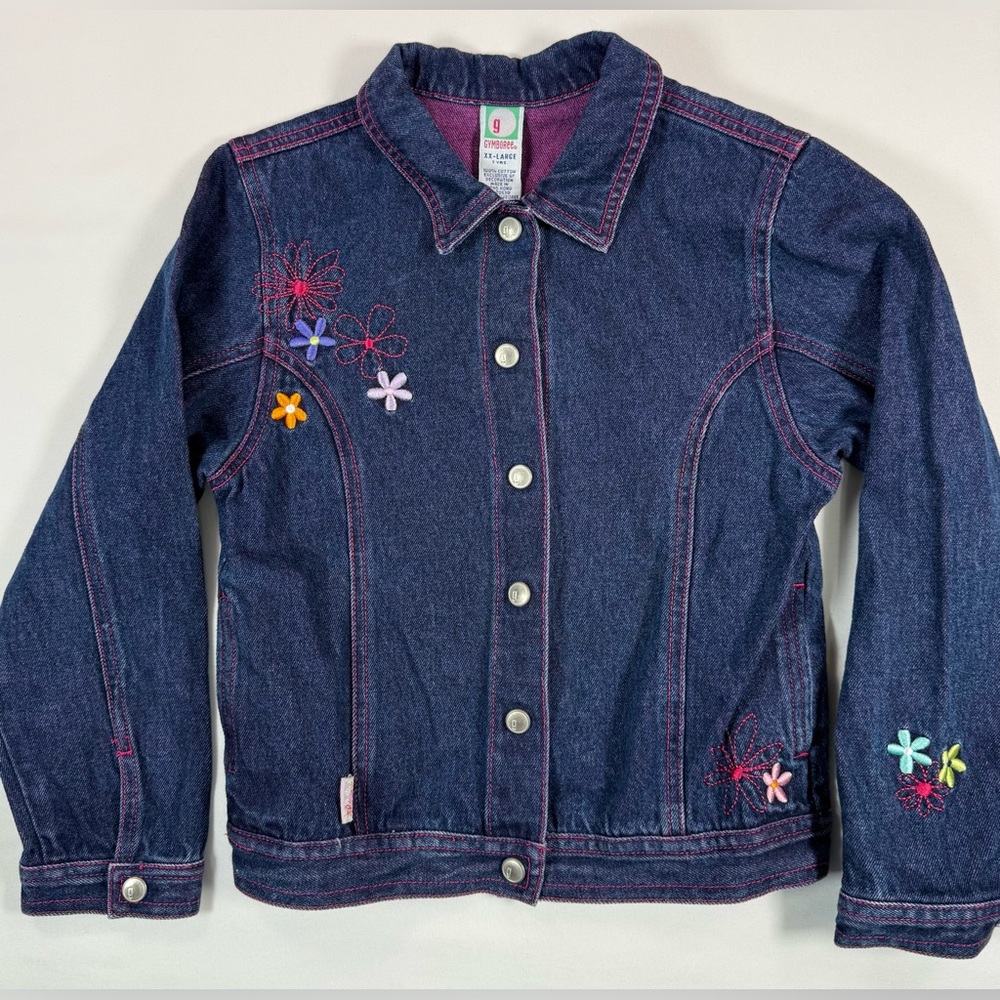 VINTAGE‎ GYMBOREE Girls 2001 Floral Embroidered Denim Jacket 7 Years Cottagecore